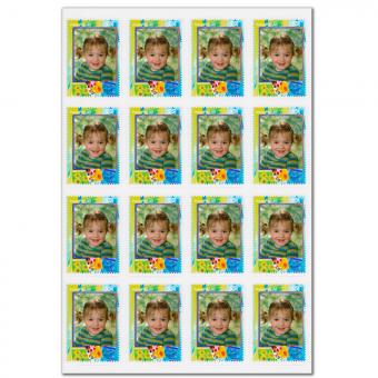 16 stamp-stickers 'Kinderpost' 